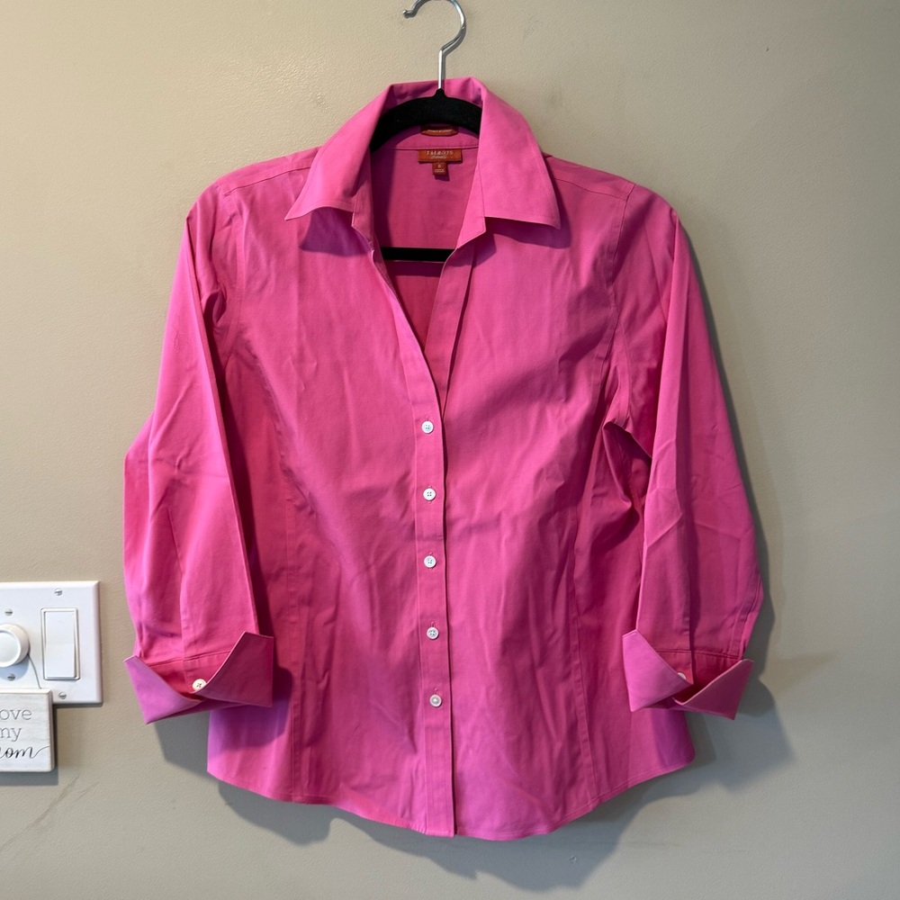 Talbots Wrinkle Resistant Pink Cotton Shirt - Picture 9 of 16